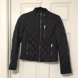 Black quilted jacket